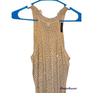 BANJUL Tan Sequin MIDI Party Dress